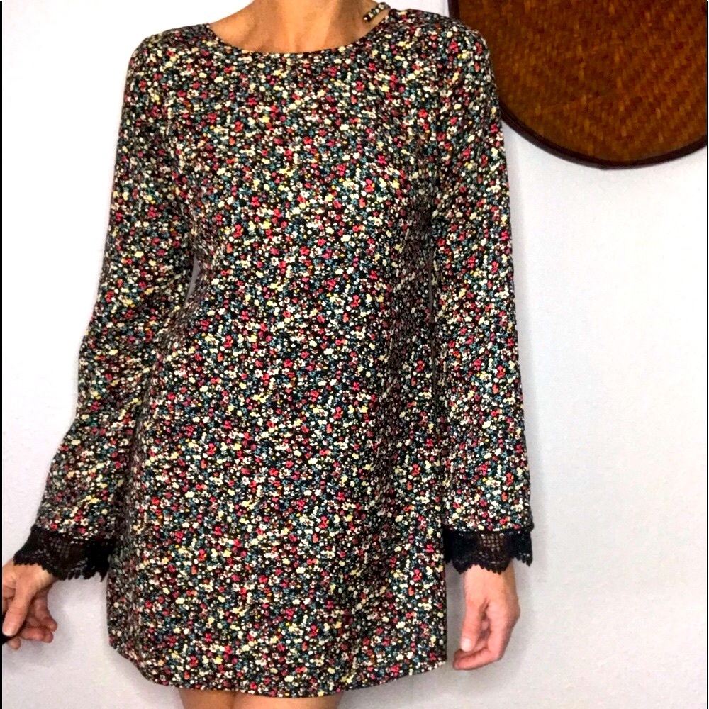 💐BAND OF GYPSIES lace floral mod swing dress